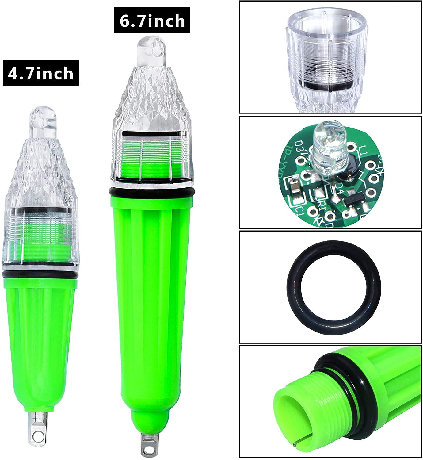 Deep Drop Underwater Fishing Light - 3000LM LED Fishing Attractant, Waterproof Green Bait Light for Night Fishing | Perfect for Deep Sea, Lake & Ice Fishing Gear