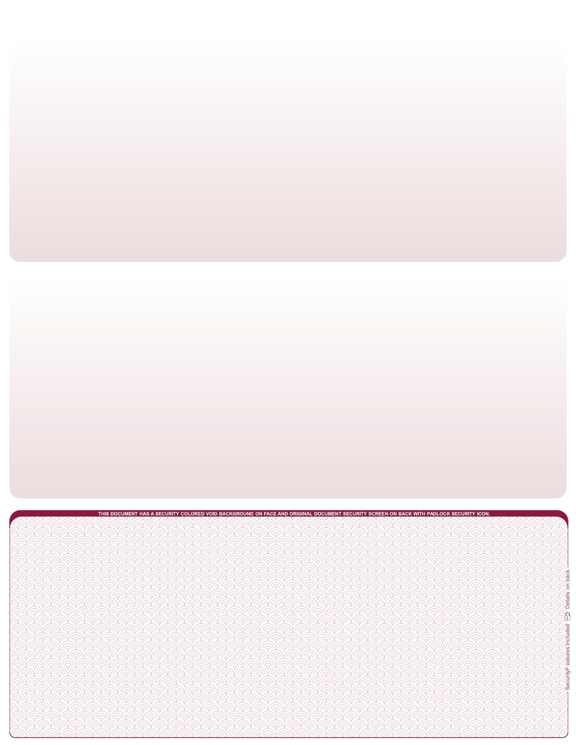 500 Blank Laser/Computer Checks - Bottom Style Burgundy Safety Paper - Compatible with QuickBooks, Quicken & More - Ideal for Business, Office & Home Use