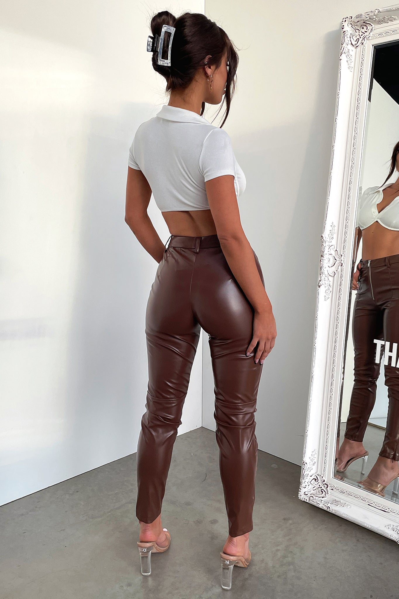 Medusa Pants for Women - Trendy High Waisted Brown Trousers | Casual & Office Wear | Perfect for Work, Date Night & Everyday Outfits