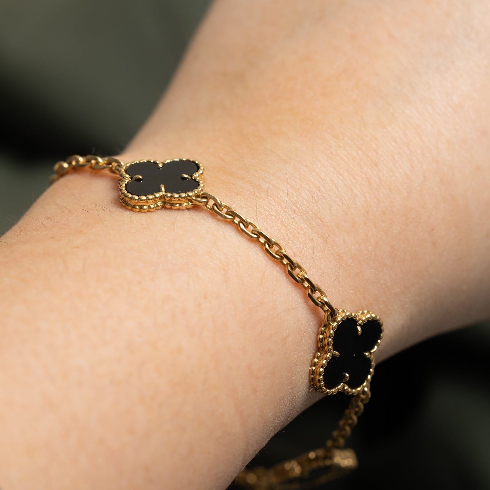 Van Cleef & Arpels Vintage Alhambra Bracelet - 5 Motifs, 7.50ctw, 8.5 Inches - Luxury Jewelry for Women, Perfect for Gifts, Weddings & Special Occasions