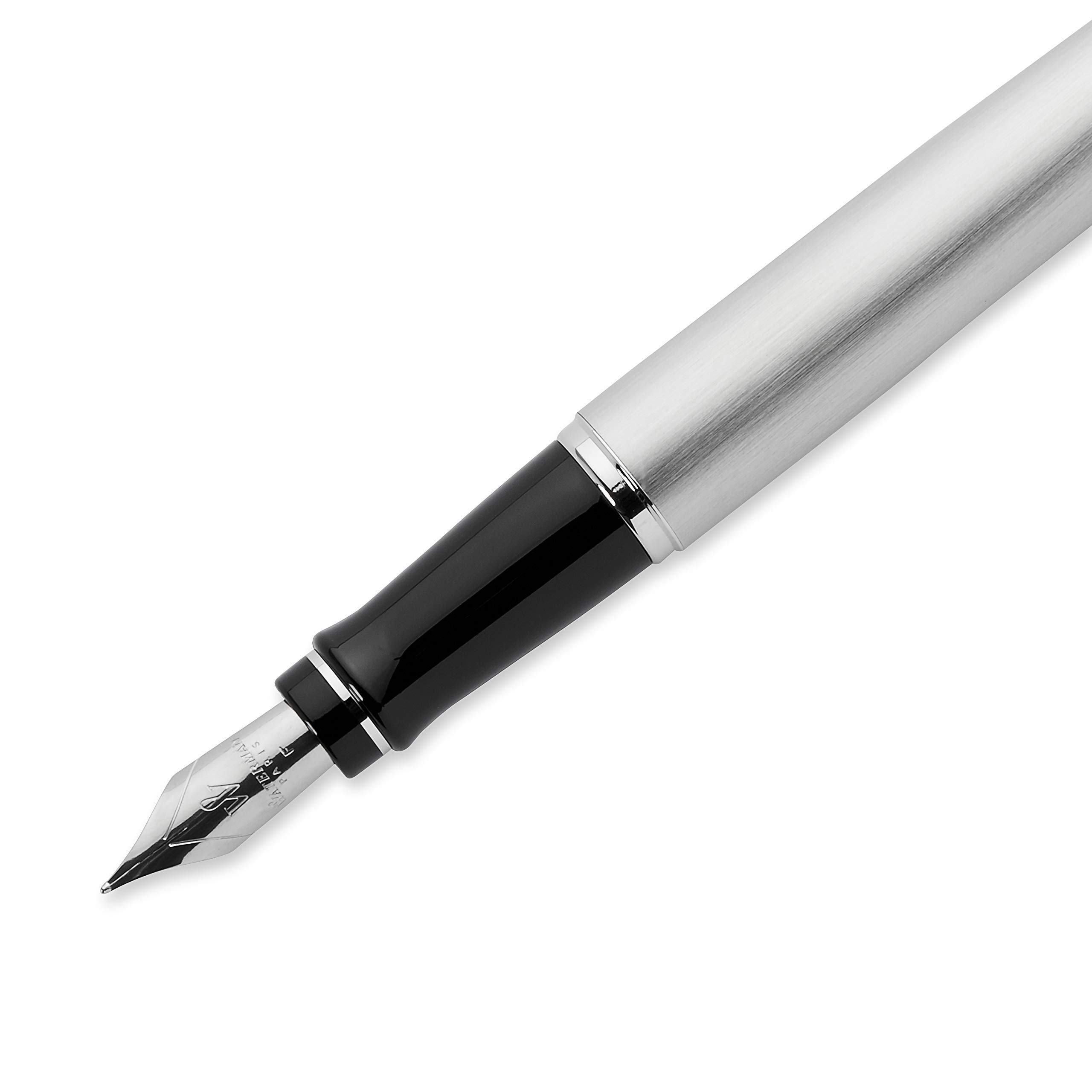 Waterman Expert Fountain Pen - Premium Stainless Steel with Chrome Trim, Fine Nib & Blue Ink Cartridge - Elegant Gift Box for Professionals, Writers & Collectors - Perfect for Business Signatures, Journaling & Luxury Gifts