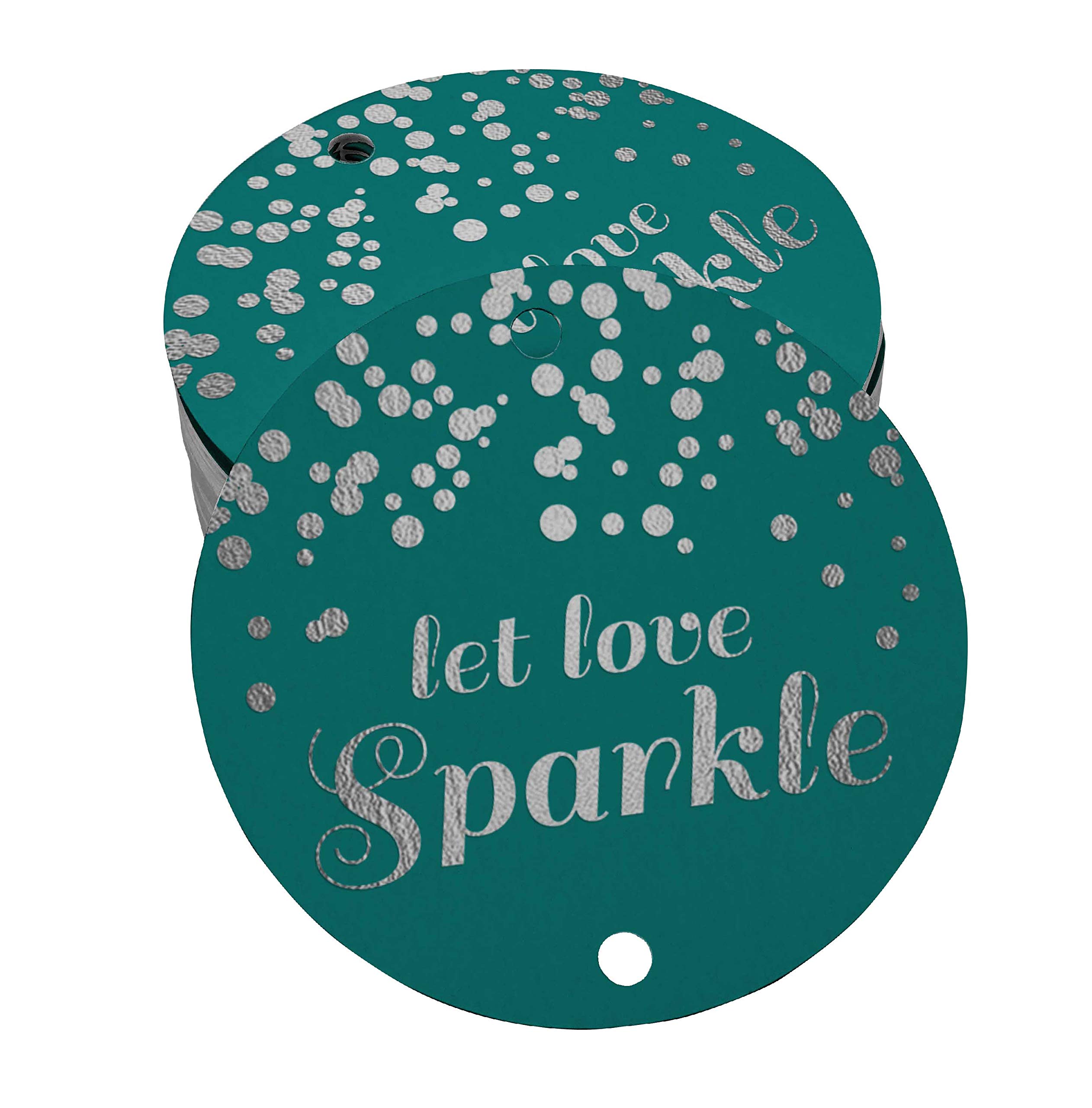 50pcs Silver Foil Wedding Favor Tags - 