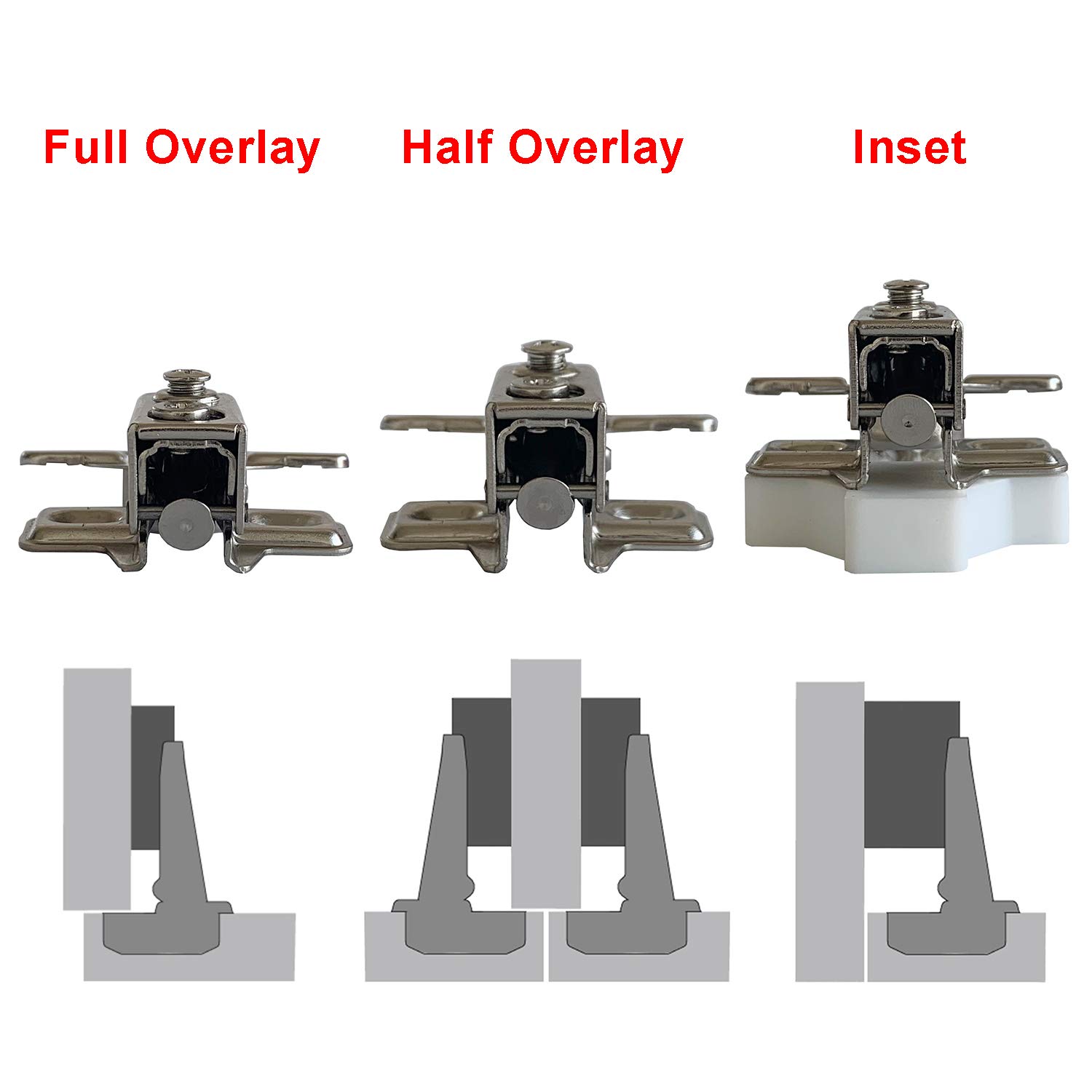 LIKERAINY 35mm Soft Close Cabinet Hinges - 95° Full Overlay Face Frame Hinge with Hydraulic Damper, Compact Mini Hinges for Cabinet, Cupboard & Wardrobe Doors (Pack of 4) - Perfect for Kitchen Cabinets, Bathroom Vanities & Closet Organizers
