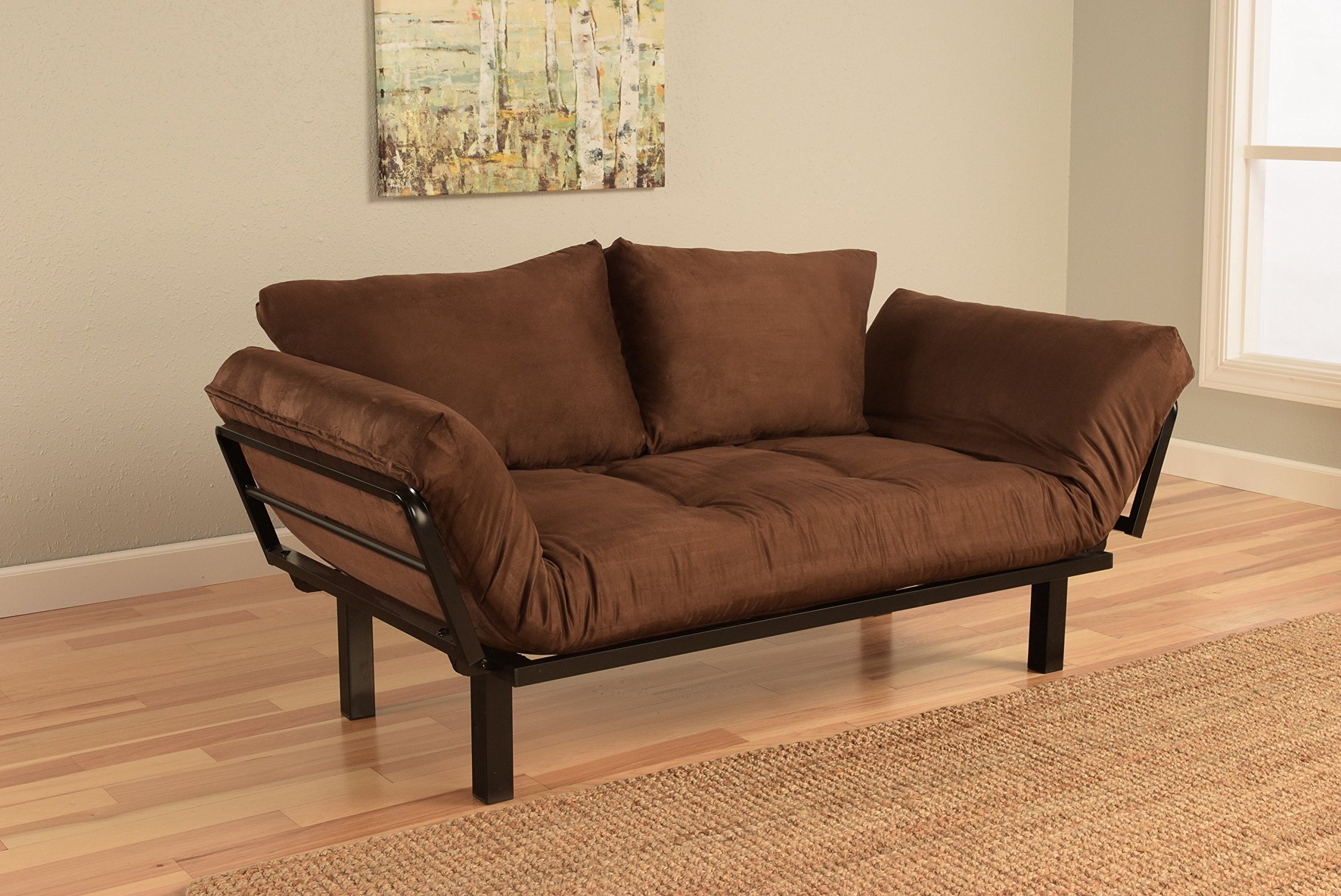 Best Futon Lounger Mattress - Comfortable Sofa Bed for Small Spaces | Perfect for College Dorm, Studio Apartment, Guest Room & Outdoor Patio | Brown Microfiber Cover | Sit, Lounge & Sleep Anywhere