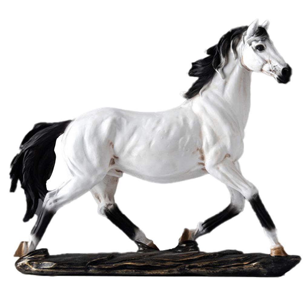 Handcrafted Resin Horse Statues - Elegant Home Decor for Farmhouse, Living Room, Porch & Office Desk | Feng Shui Gift & Wine Cabinet Accent | Perfect for Western Decor, Housewarming Gifts & Meditation Spaces