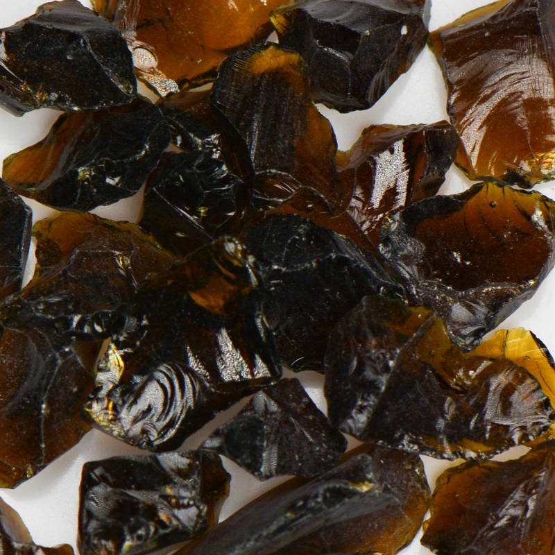 Amber Brown Fire Glass - Premium Fire Pit Glass Rocks for Outdoor Fireplaces, Fire Bowls & Gas Fire Pits - Decorative Landscaping & Patio Heating Solution