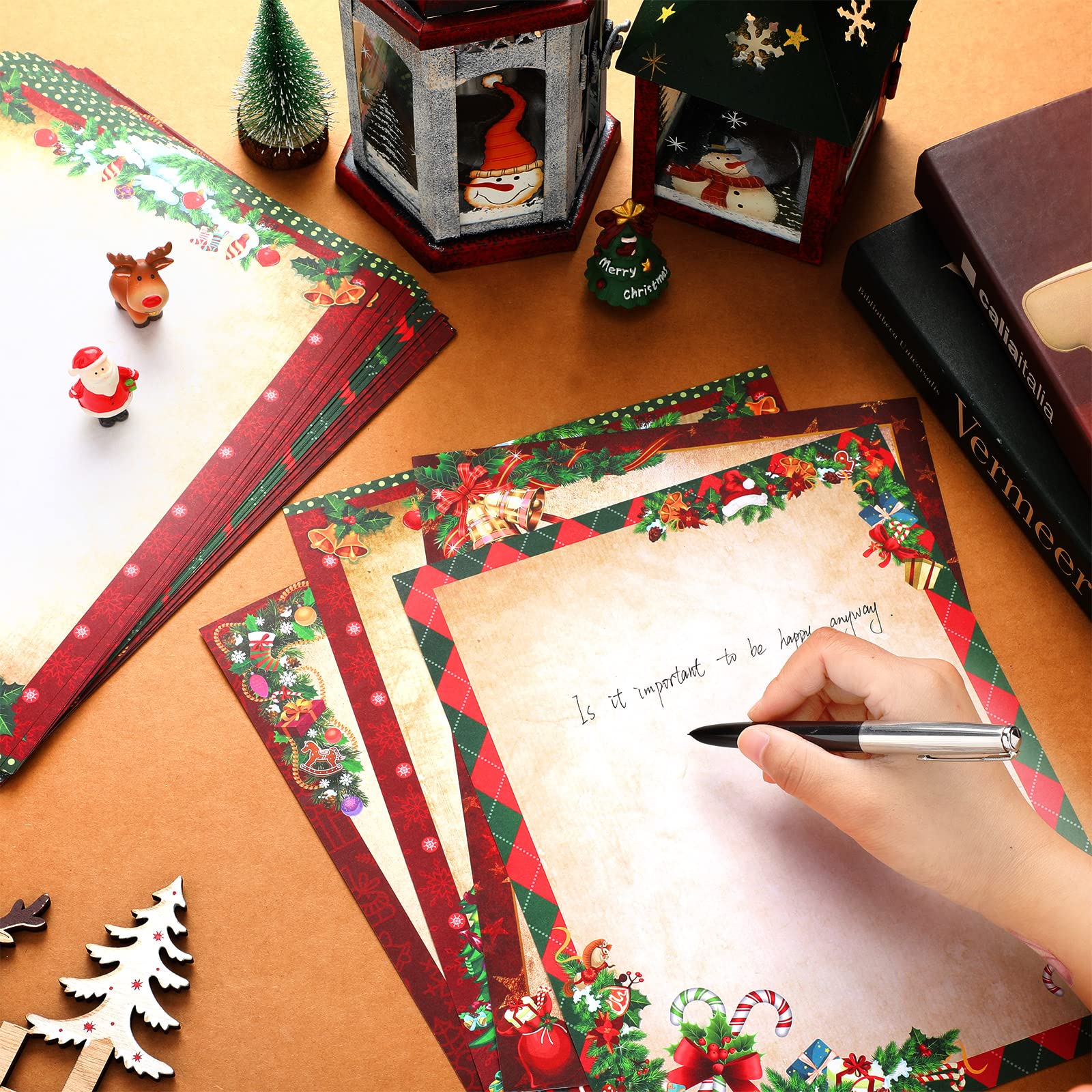 Vintage Christmas Stationery Paper - 48 Sheets 8.5 x 11
