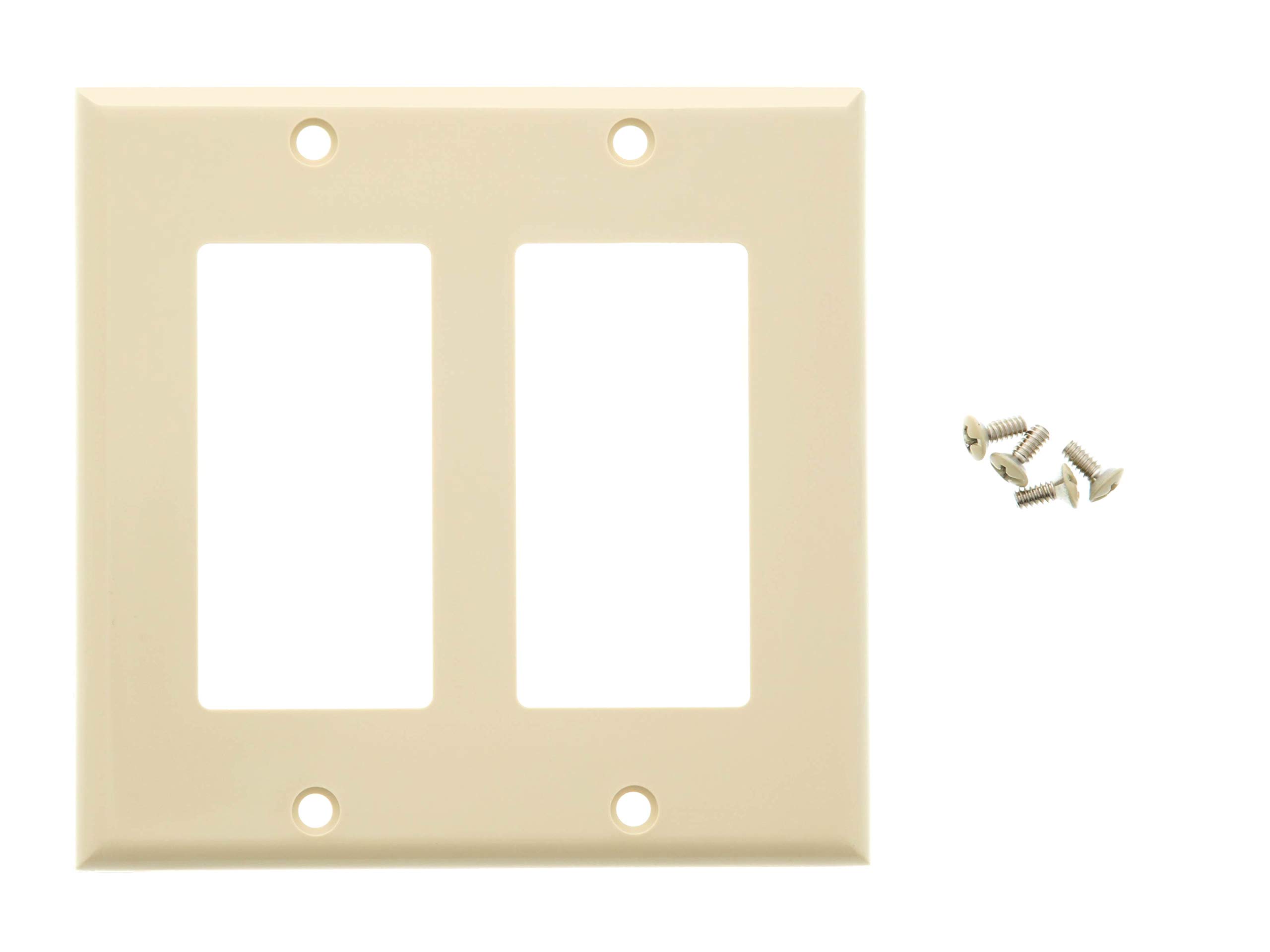 Dual Gang Ivory Wall Plates by Networx - Perfect for Home & Office Electrical Outlet Covers