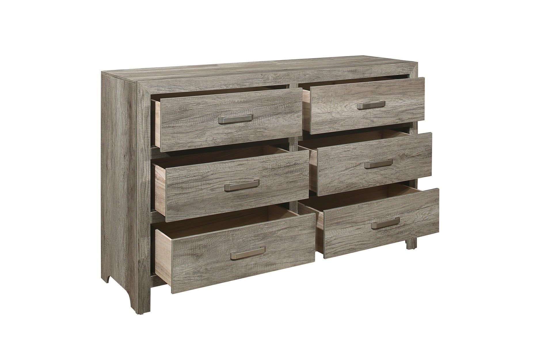 Grey Mandan Bedroom Collection - Modern 6-Piece Bedroom Set with Dresser, Nightstand & Mirror - Perfect for Master Bedroom, Guest Room & Small Space Decor