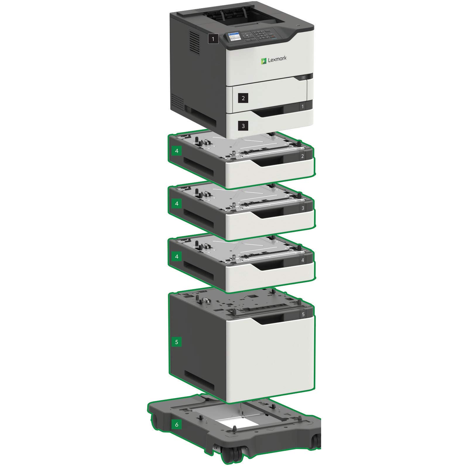 Renewed MS823dn Laser Printer - High-Speed Business Printing for Office & Home Use | Reliable Wireless Connectivity & Compact Design