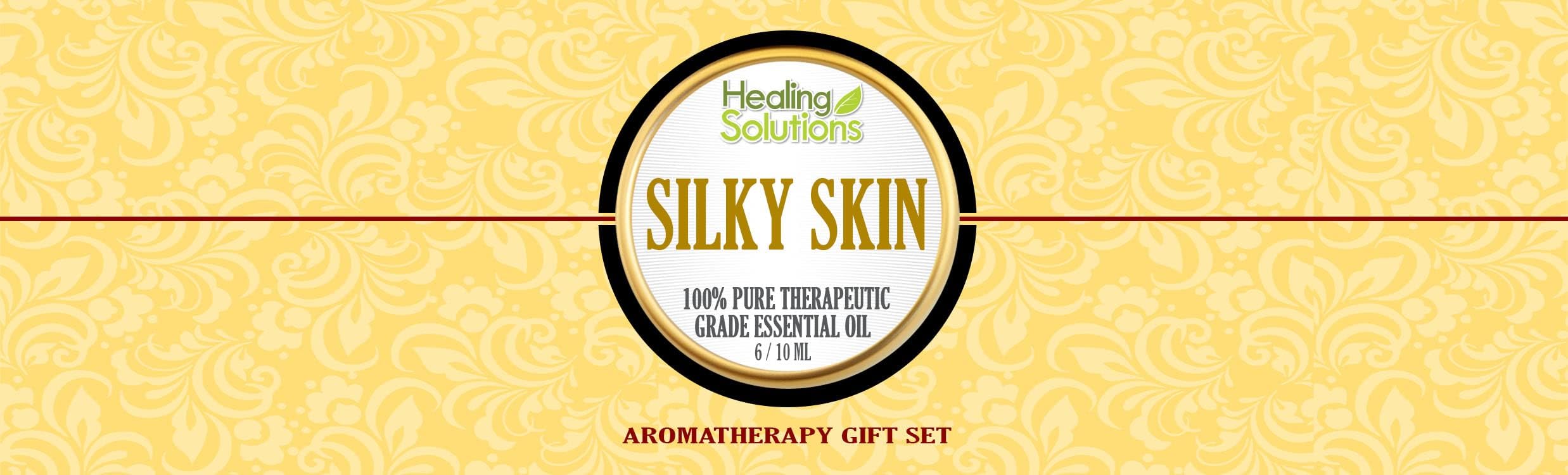 Healing Solutions Silky Skin Essential Oils Set - 6x10ml Aromatherapy Oils for Diffusers, Massage & Relaxation (Carrot, Frankincense, Lavender) - Perfect for Spa, Yoga & Home Fragrance