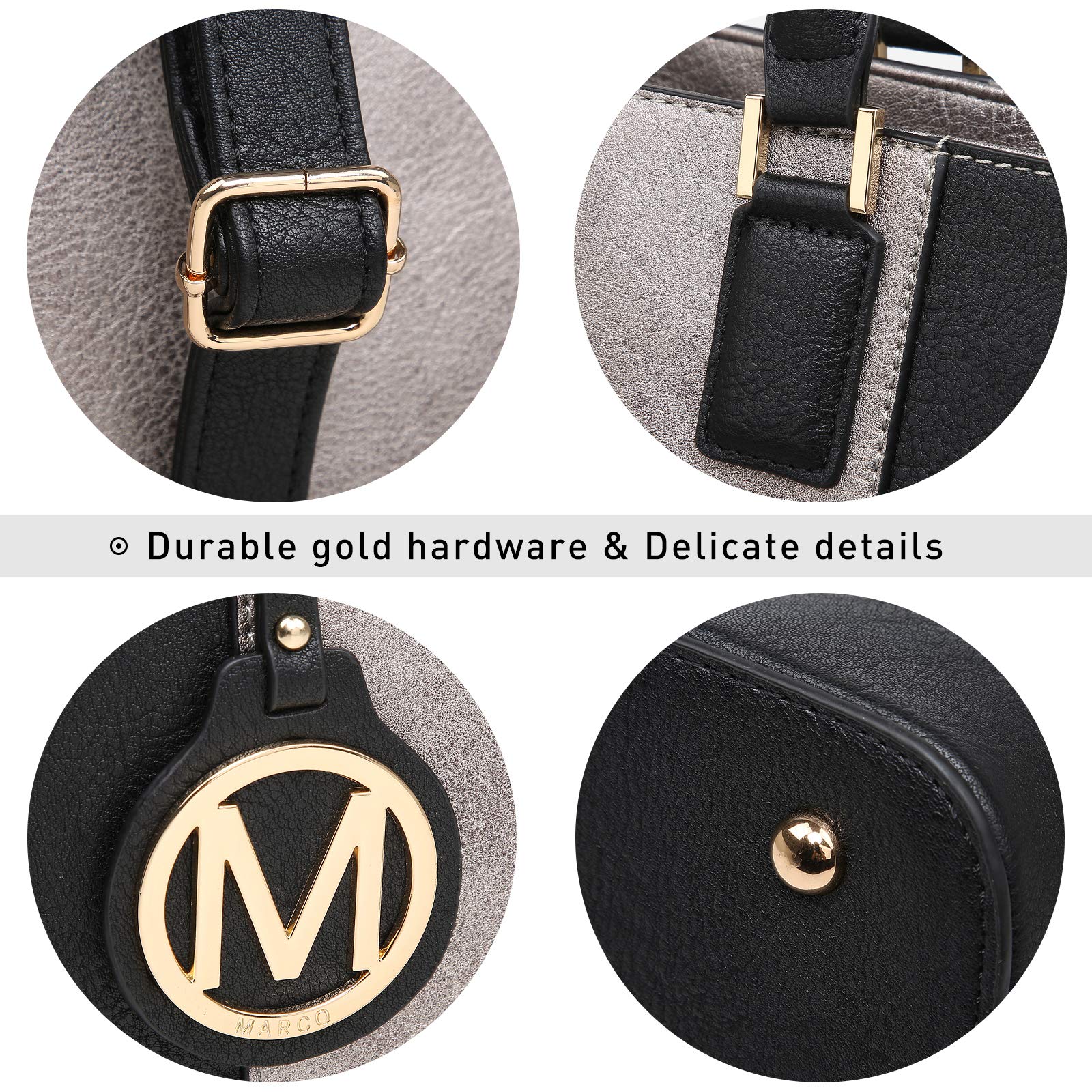 MKP Women's Two-Tone Large Tote Bag with Top Handle - Stylish Satchel Handbag Purse Set of 2 Pieces for Work, Travel & Everyday Use