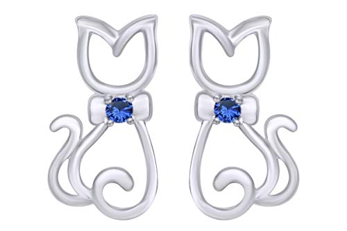 White Gold Over : Simulated Blue Sapphire