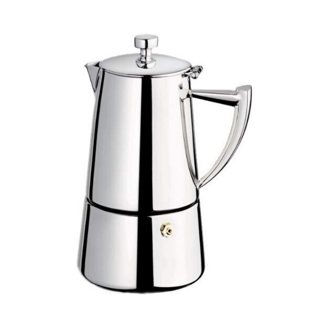 Cuisinox Roma 6-Cup Stainless Steel Espresso Coffee Maker - Durable Stovetop Moka Pot for Home & Office Brewing