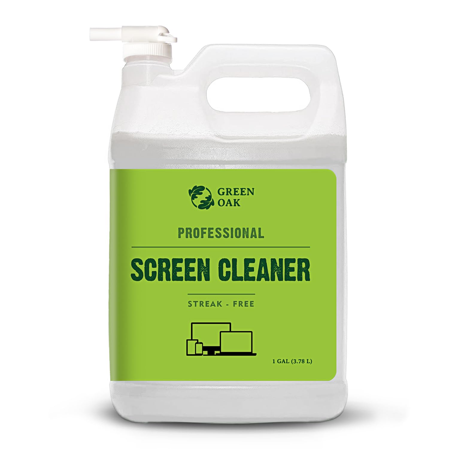 Green Oak Professional Screen Cleaner Spray Refill (1 Gallon) - Safe for LCD, LED TV, Tablet, Computer Monitor & Phone - Removes Fingerprints, Dust & Oil - Ideal for Home, Office & Electronics Cleaning