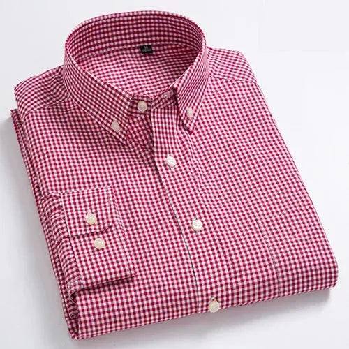 Men's Casual Checkered Shirt - Stylish Plaid Button-Up for Everyday Wear - Perfect for Work, Outings & Casual Events