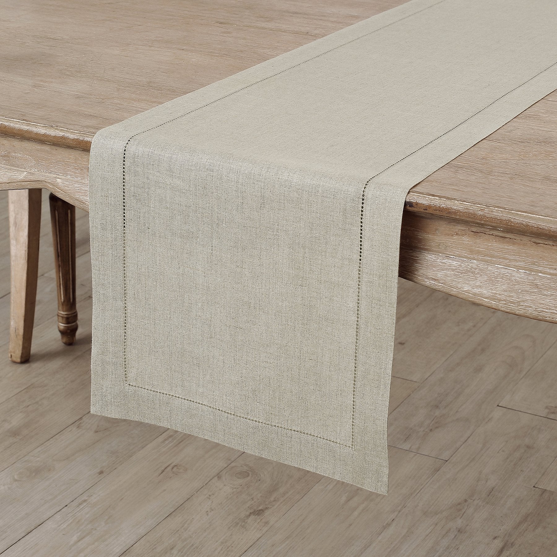 Elegant Classic Hemstitch Table Runner - Premium Linen Dining Table Decor for Weddings, Holidays & Home Decor