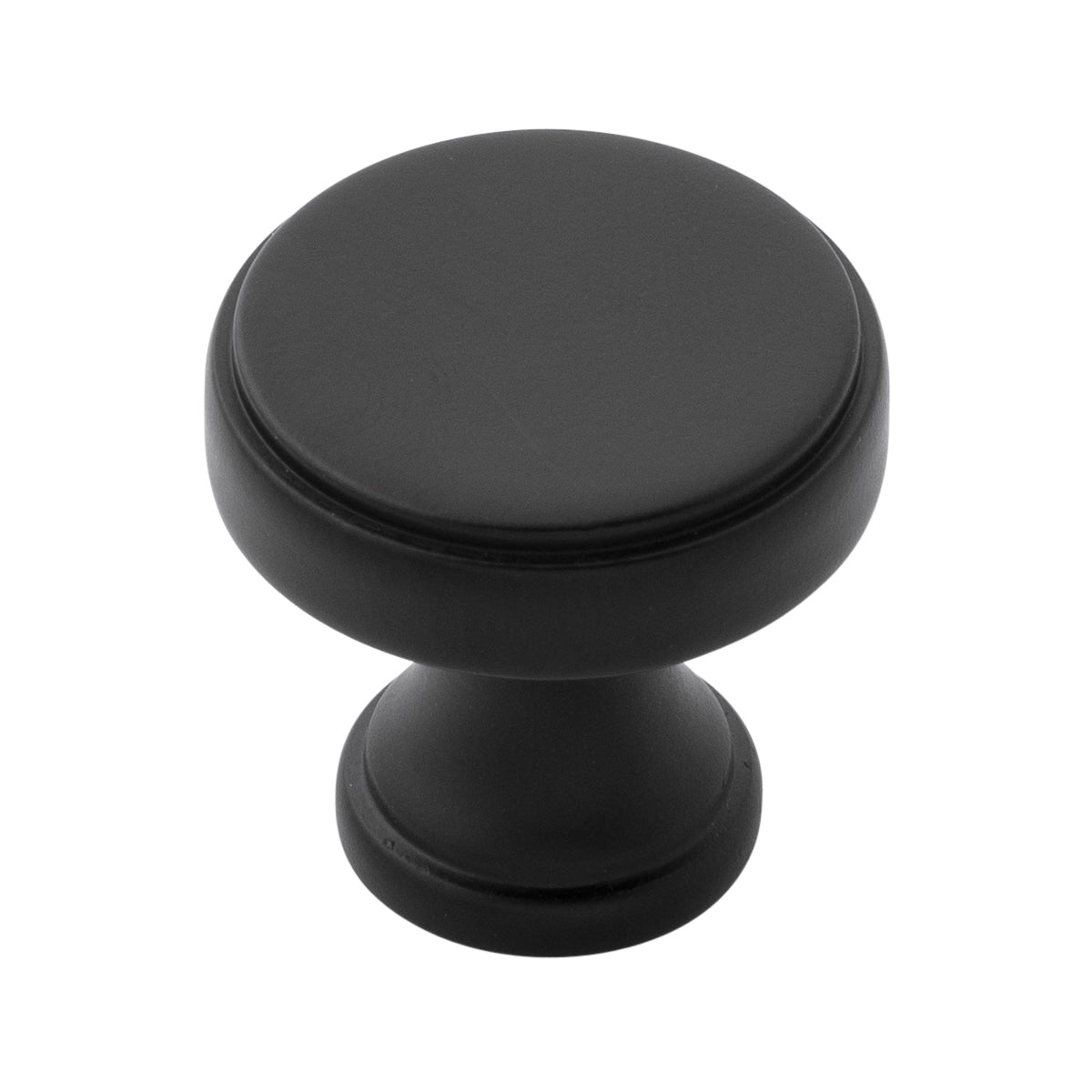 1-1/4 Inch Matte Black Cabinet Knob - Brownstone Collection - Perfect for Kitchen Cabinets, Dressers & Bathroom Vanities