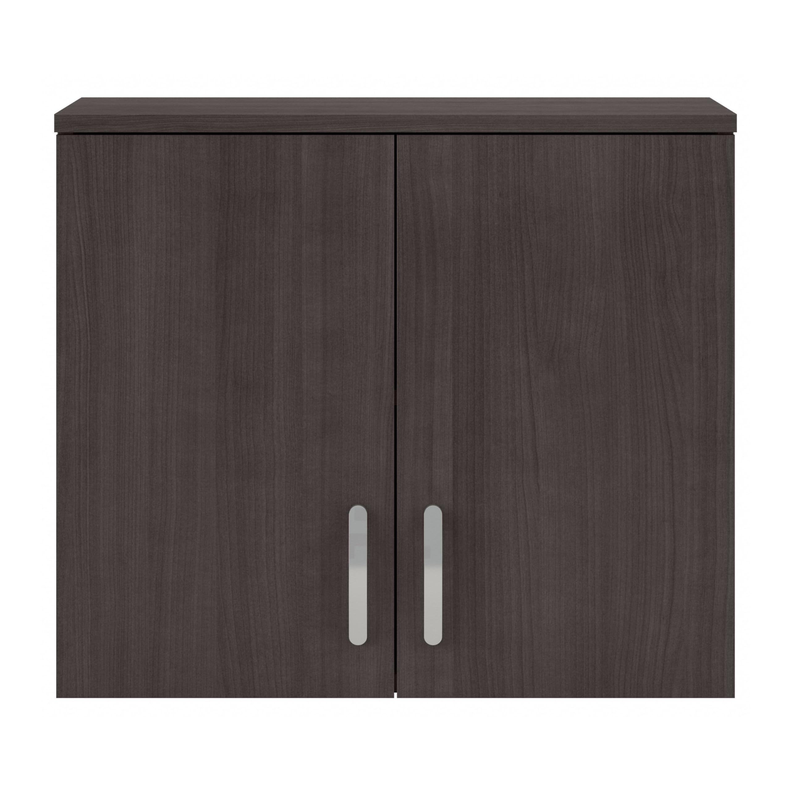 Bush Business Furniture Universal Closet Wall Cabinet with Doors & Shelves - Storm Gray | Space-Saving Storage for Office, Closet & Garage Organization
