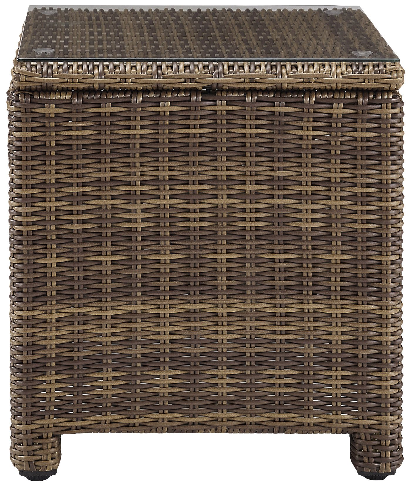 Crosley Bradenton 5-Piece Outdoor Wicker Sofa Set with Navy Cushions - Patio Furniture Conversation Set for Porch, Deck & Backyard (Brown)