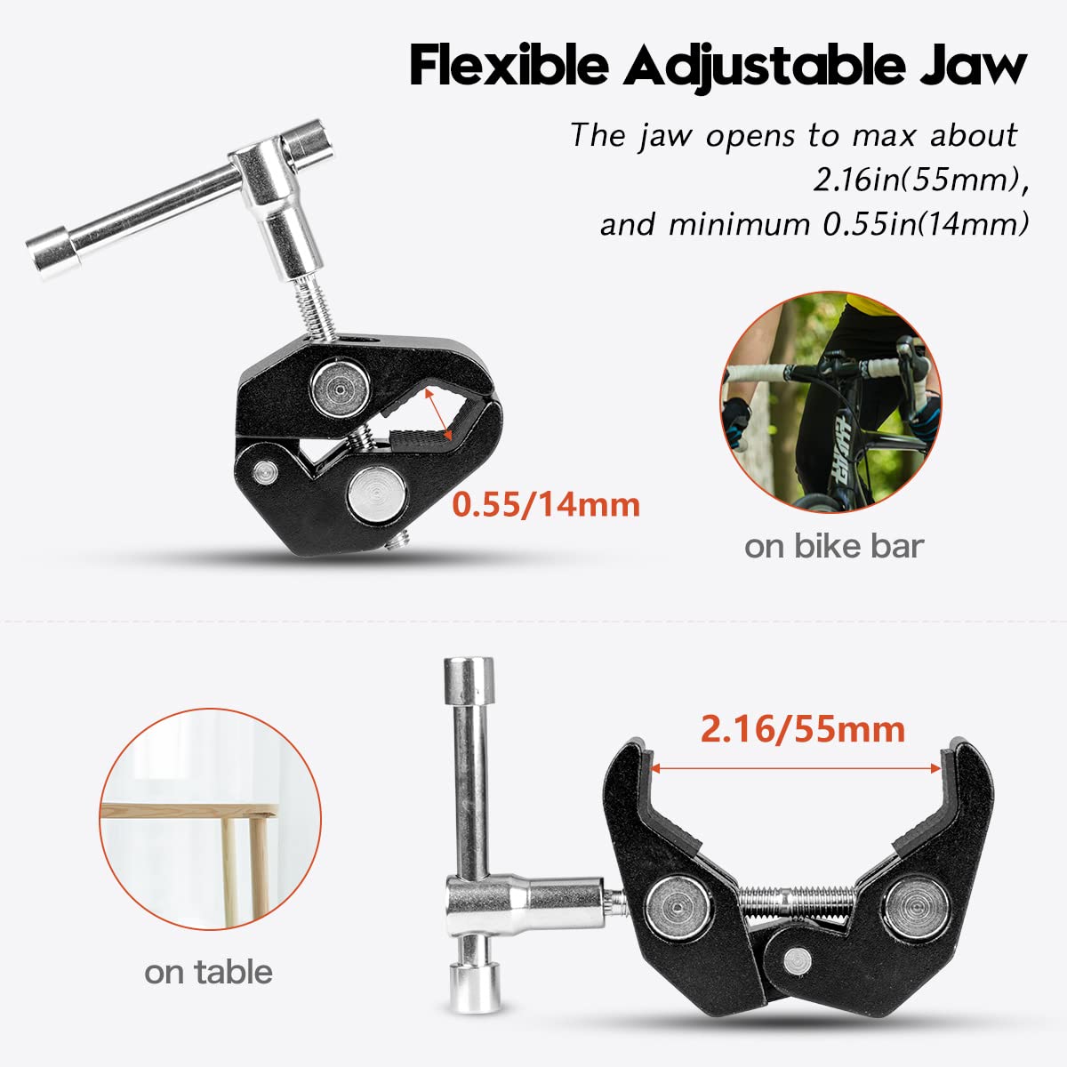 Double Ballhead Camera Clamp Mount for DSLR, Monitors & Lights - Studio & Vlogging Use