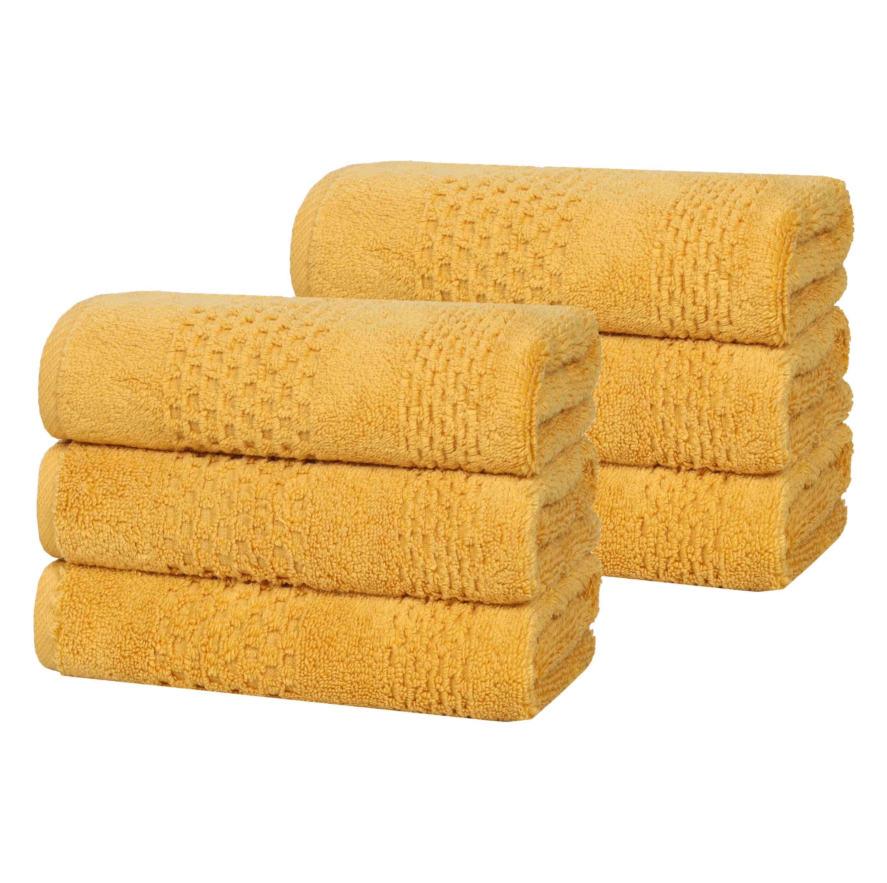 Premium 100% Cotton Waffle Weave Hand Towels - Ultra Absorbent & Soft Bath Towel Set of 6 for Kitchen, Bathroom & Spa - Zero Twist Playa Solid Textured Towels