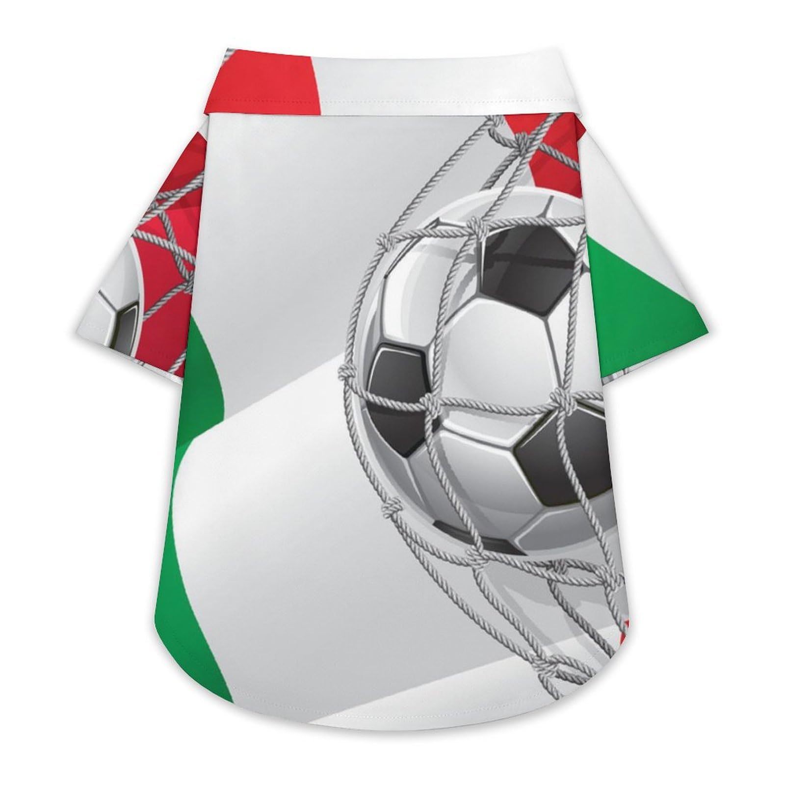Italy Flag Soccer Dog Shirts - Button Up Pet T-Shirts & Sweatshirts for Small Medium Dogs & Cats - Cute Soccer Fan Outfits for Game Day & National Pride Celebrations