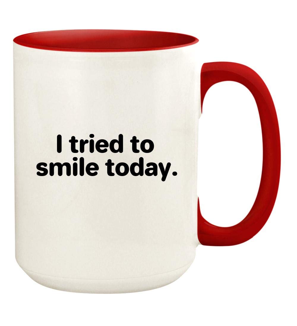 15oz Ceramic Coffee Mug with Colored Handle & Interior - Red, Perfect for Home, Office & Gifts - Durable & Stylish Drinking Cup for Coffee, Tea & Hot Beverages
