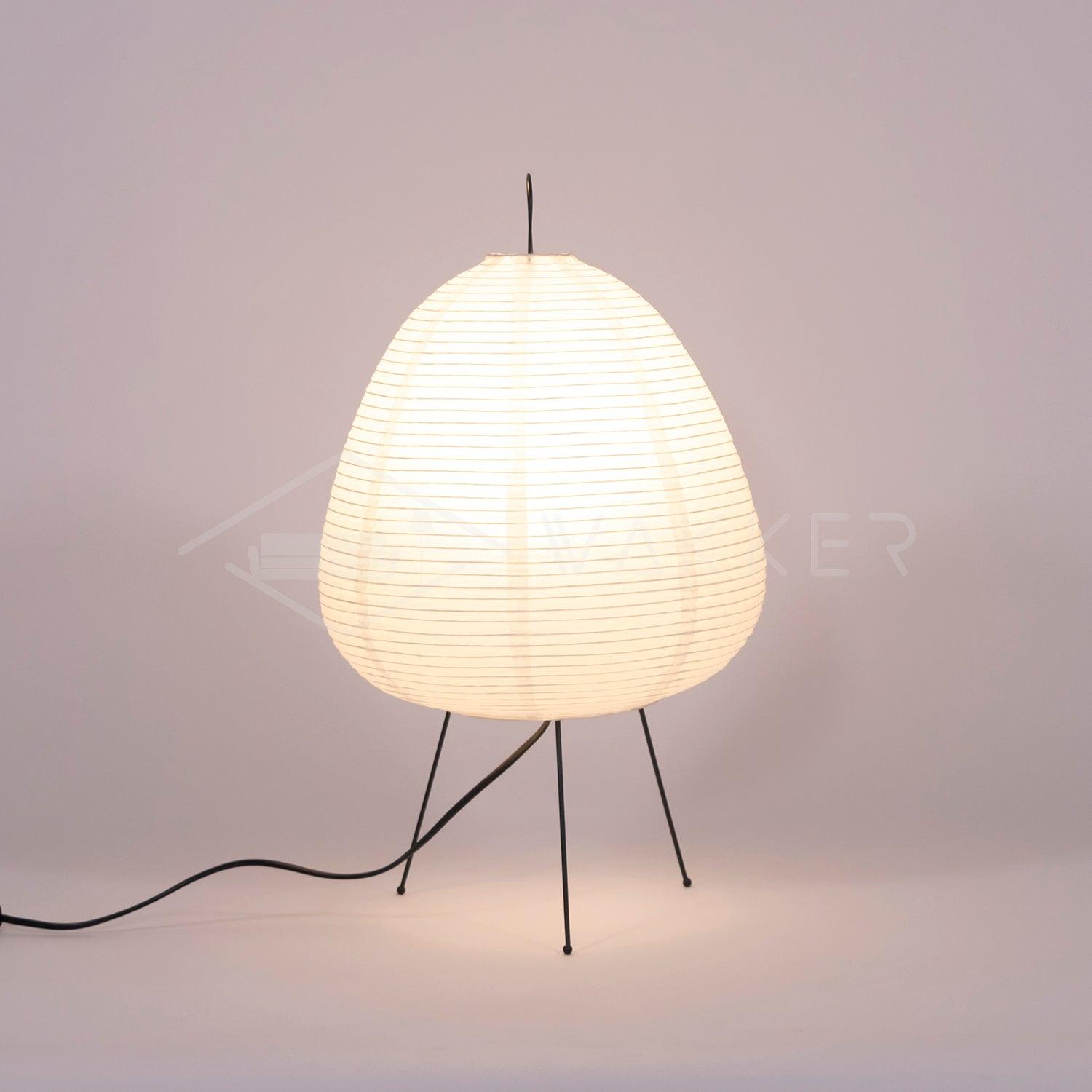 Japanese Akari Paper Table Lamp - Handmade Shoji Style Lighting for Bedroom, Living Room & Office - Warm Ambient Light for Relaxation & Decor