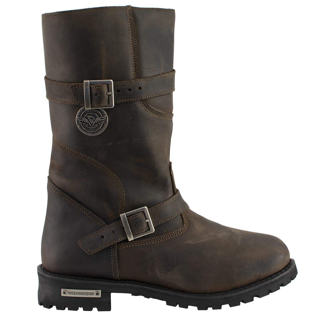 Milwaukee Leather Men's Classic Distressed Brown Leather Motorcycle Engineer Boots - Size 11.5 (MBM9063) | Durable Riding Boots for Bikers & Motorcycle Enthusiasts | Perfect for Cruising, Touring & Everyday Wear