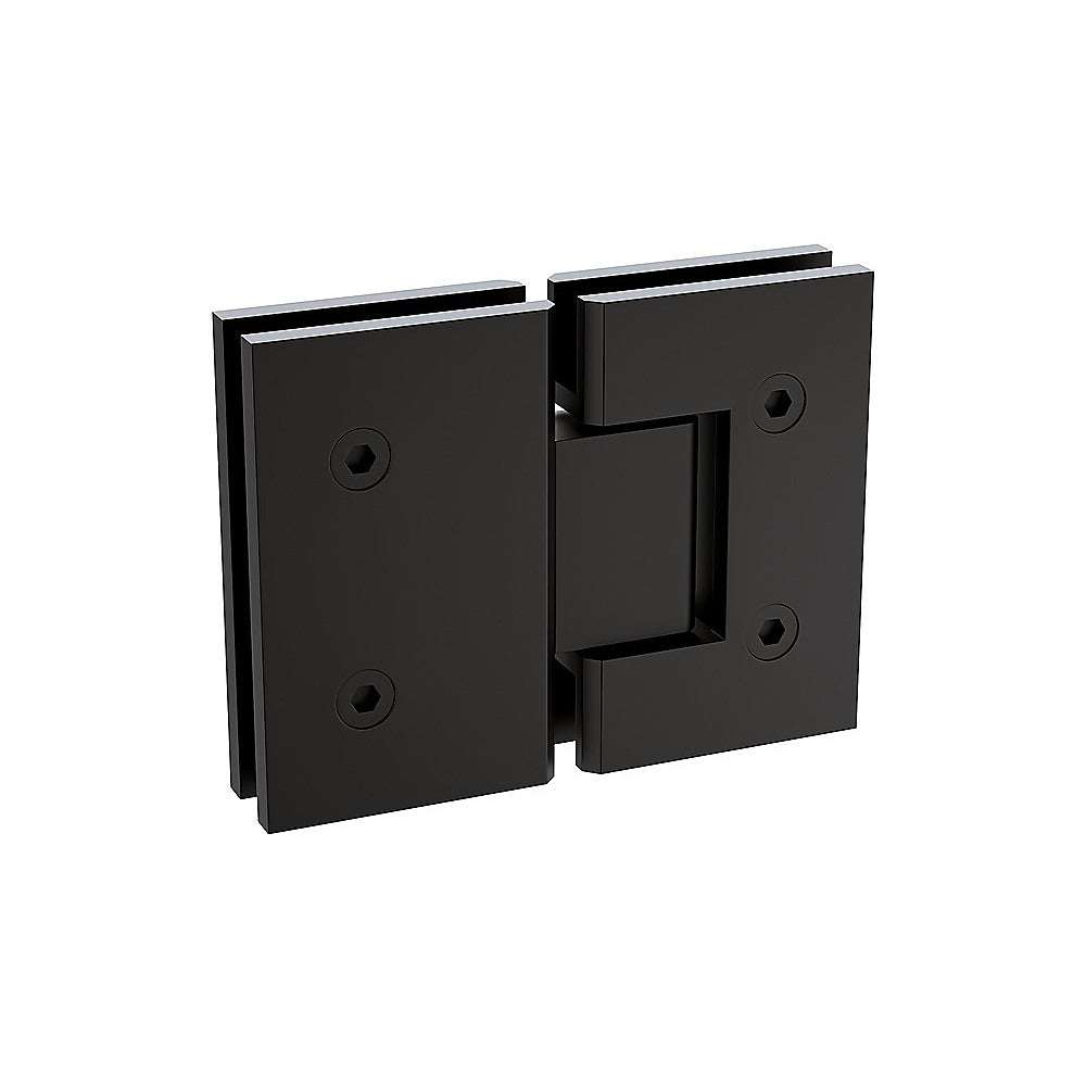 120x110cm Frameless Corner Shower Screen - Black Brackets & Brass Hinges with Square Knob Handle | Modern Bathroom Glass Enclosure for Walk-in Showers & Wet Rooms