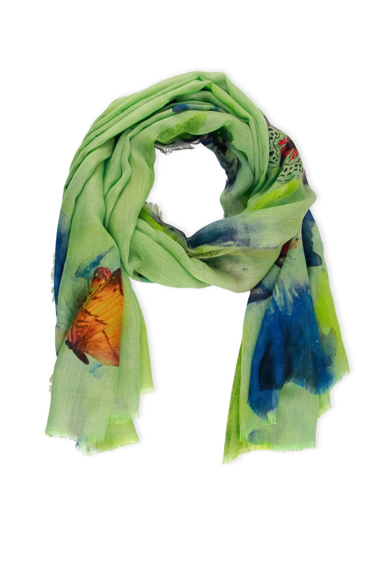 Fly Away Butterfly Scarf - Lightweight Floral Print Fashion Accessory for Women - Perfect for Spring Outfits, Weddings & Special Occasions