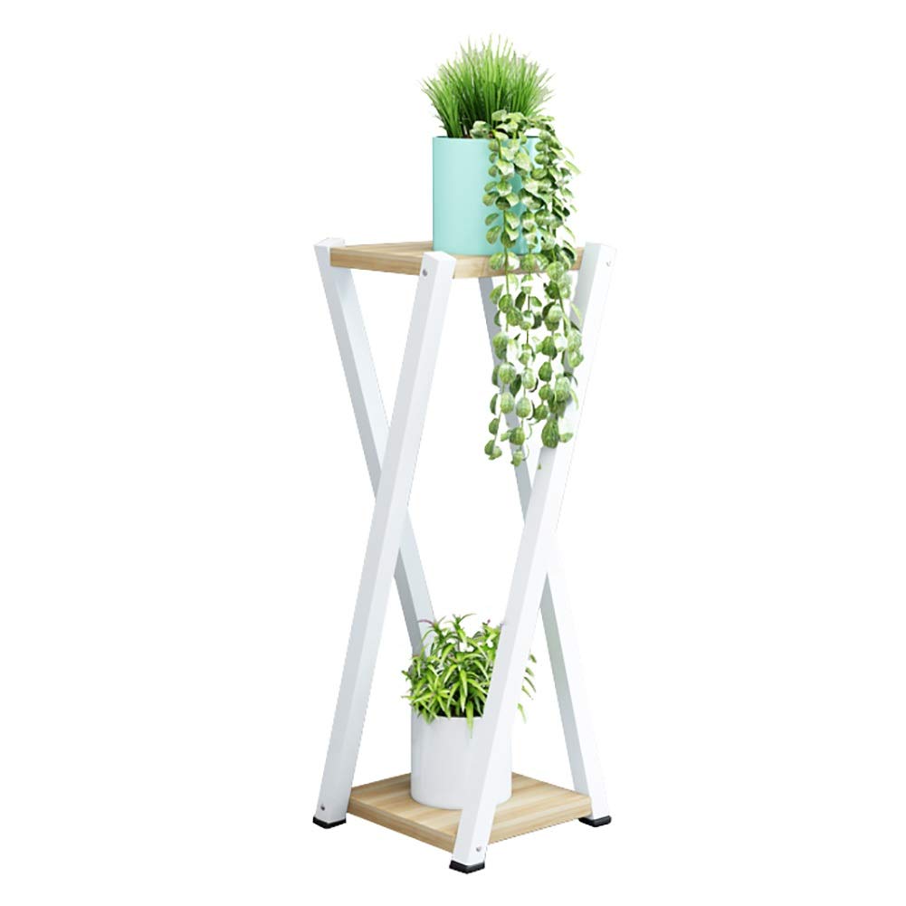 2-Tier Indoor Plant Stand - White Demountable Flower Rack for Office & Home Decor (80cm Height) - Perfect for Displaying Potted Plants in Living Rooms, Balconies & Workspaces