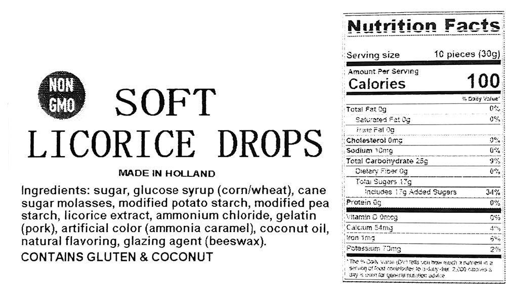 SweetGourmet Dutch Soft Licorice Drops - Bulk Candy 1 Pound | Authentic Dutch Licorice for Gifting, Parties & Movie Nights