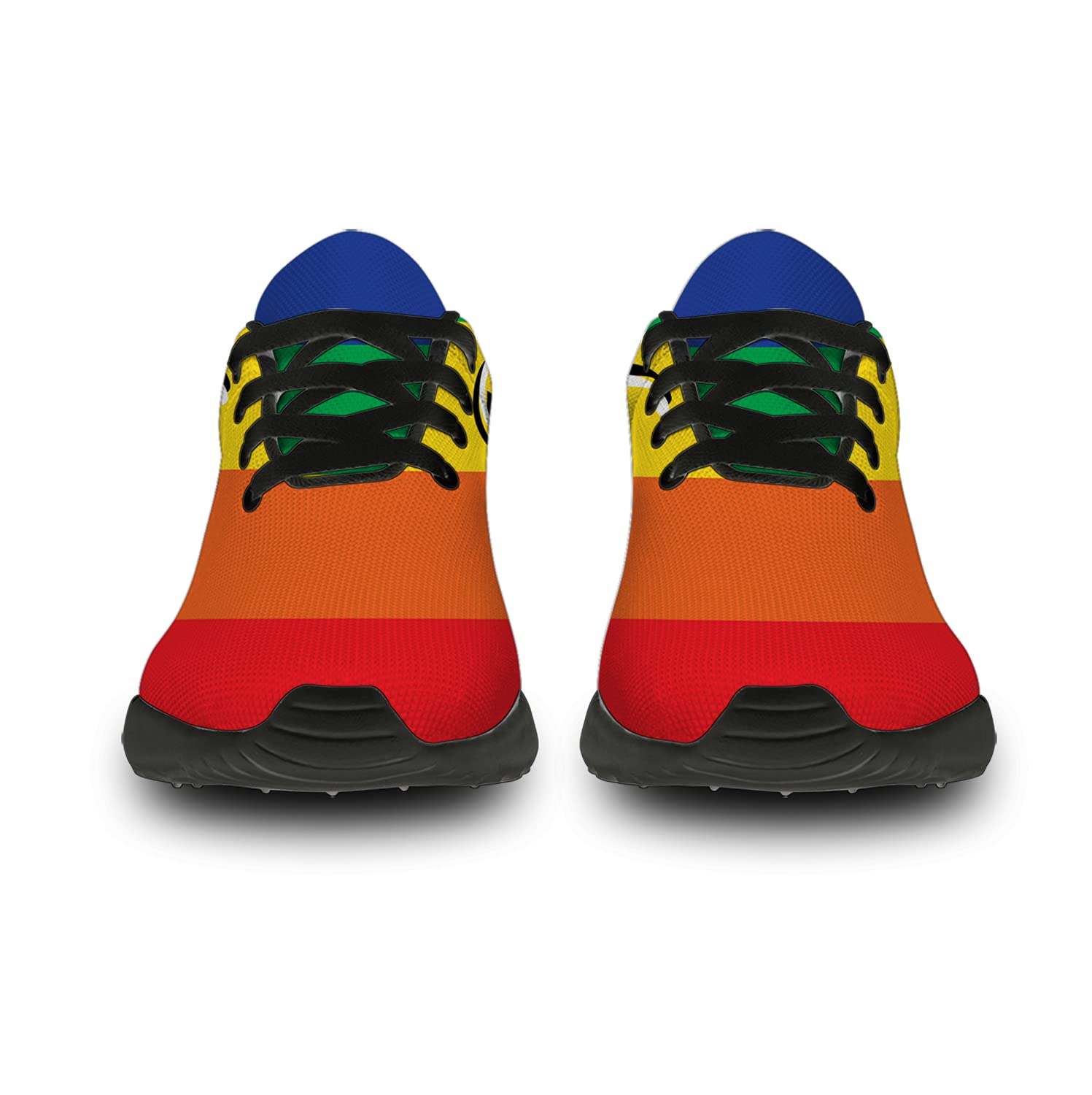 **LGBTQ Pride Running Shoes for Men & Women - Rainbow Flag Sneakers for Walking, Tennis & Casual Wear - Size 10.5 Men/12 Women - Black - Perfect for Pride Parades, Gym & Everyday LGBTQ Support**