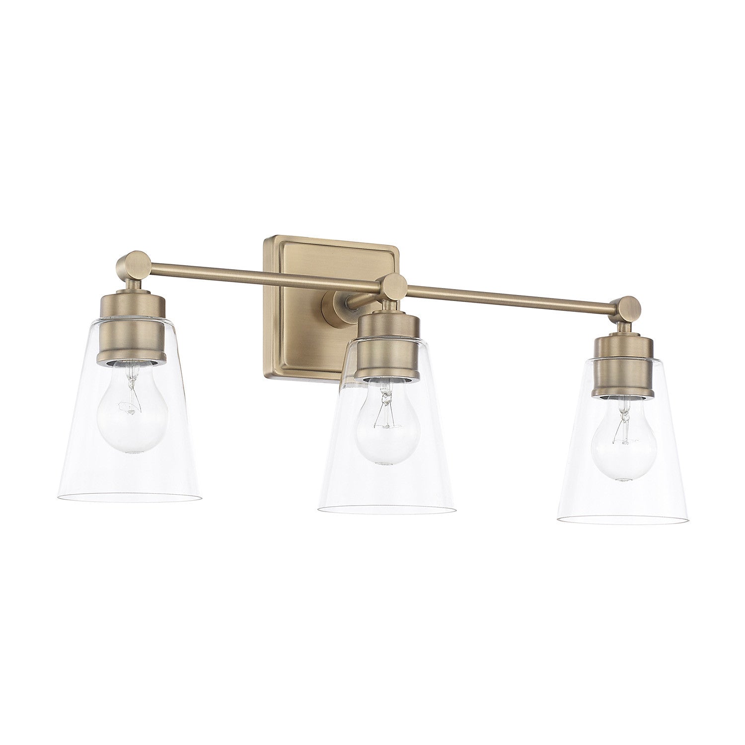 Josey Vanity Light - Modern Bathroom Wall Sconce with Clear Glass Shades, Brushed Nickel Finish - Perfect for Makeup Vanity, Dressing Room & Bathroom Lighting
