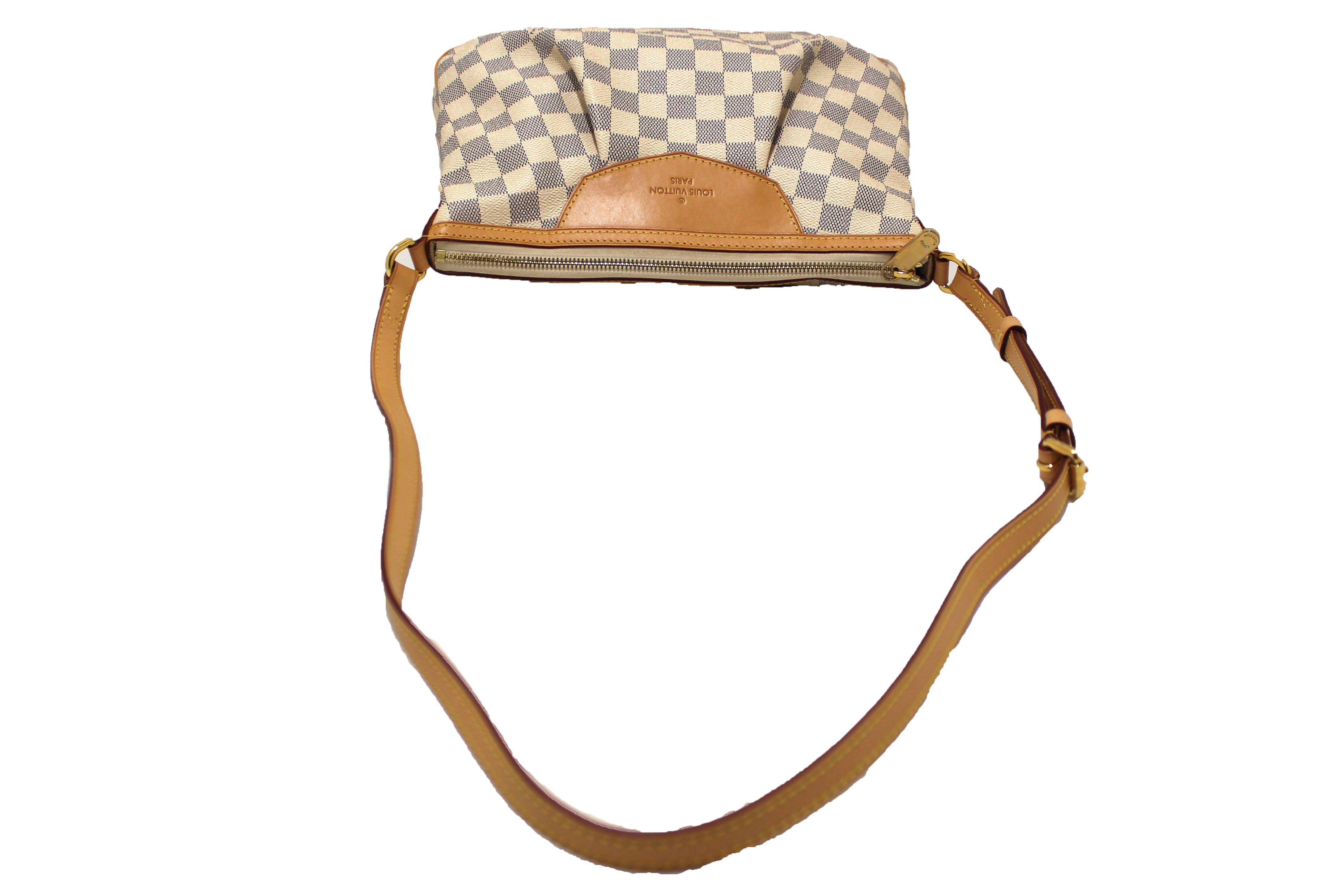 Authentic Louis Vuitton Damier Azur Canvas Siracusa PM Messenger Crossbody Bag - Luxury Designer Shoulder Bag for Women, Perfect for Work, Travel & Everyday Use