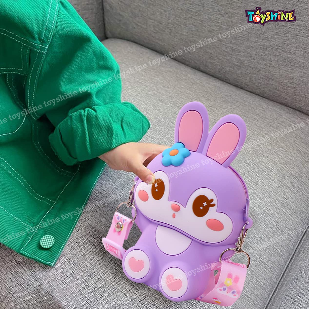 Toyshine Rabbit Crossbody Bag for Women & Girls - Purple Silicone Purse for Daily Use