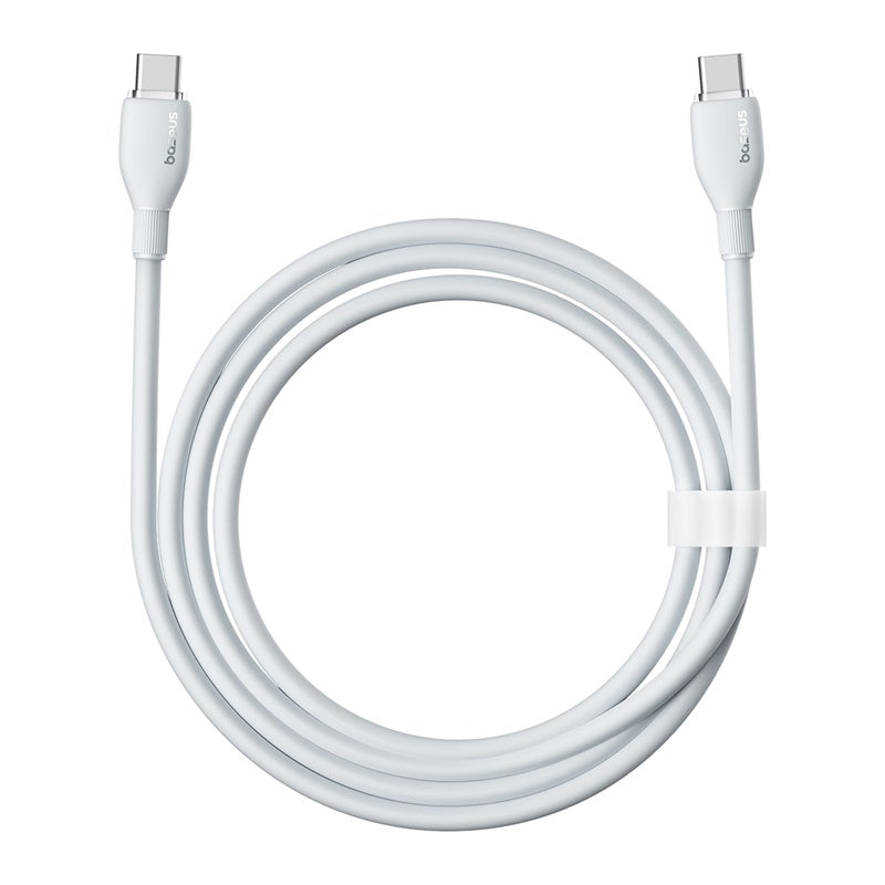 Baseus 100W Fast Charging USB C to USB C Cable 2M (6.6ft) - PD 3.0 Quick Charge for MacBook Pro/Air, iPad Pro, Galaxy S23/S22, Pixel 7 - Durable Braided White Cable for Home, Office & Travel