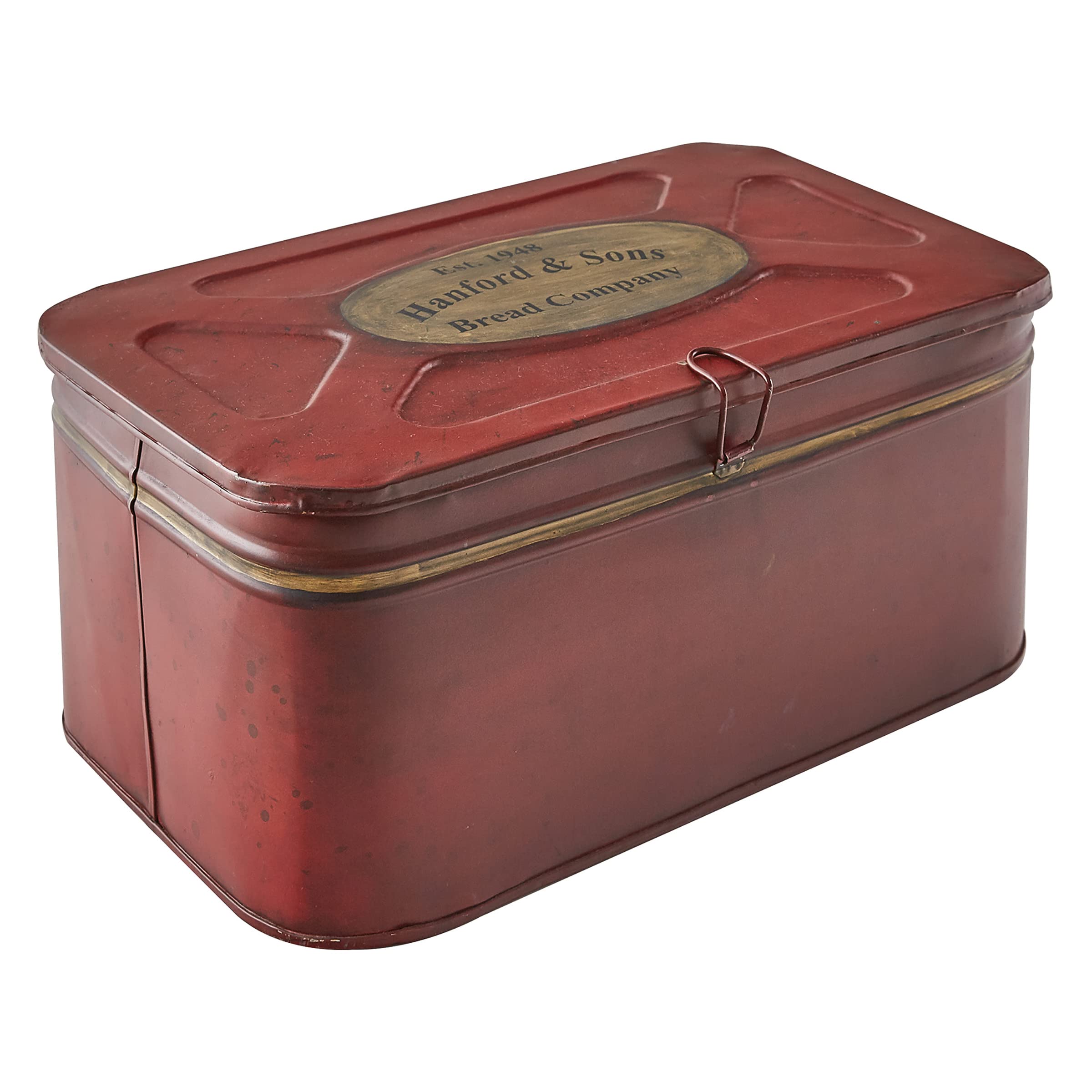 Park Designs Hanford Storage Box - Decorative Fabric Storage Bin with Lid, Red - Perfect for Home Organization, Closet, Nursery & Office