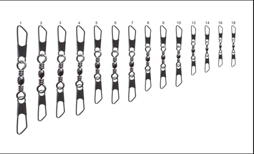 Premium Barrel Fishing Swivels with Double Safety Snaps - Strong Bass Fishing Tackle for Saltwater & Freshwater - Ideal for Lure Fishing, Trolling & Offshore Angling