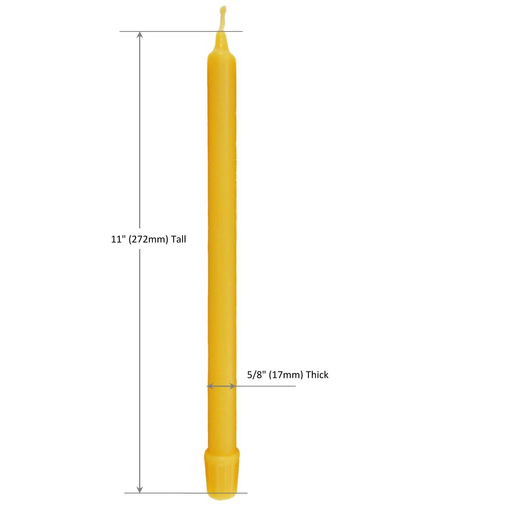 100% Pure Organic Beeswax Candles Handmade - 11 Inch Tall, 5/8 Inch Thick for Home Decor, Aromatherapy, Meditation & Romantic Ambiance