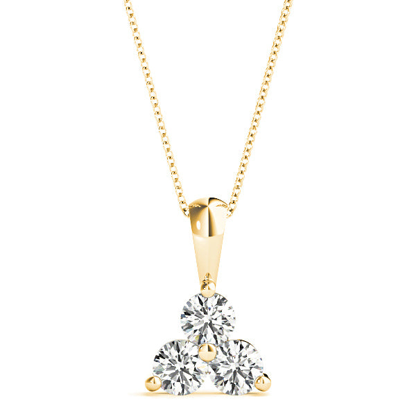 1.00 Carat Total Weight (CTW) Diamond Three Stone Necklace Pendant - Elegant Jewelry for Weddings, Anniversaries & Special Occasions