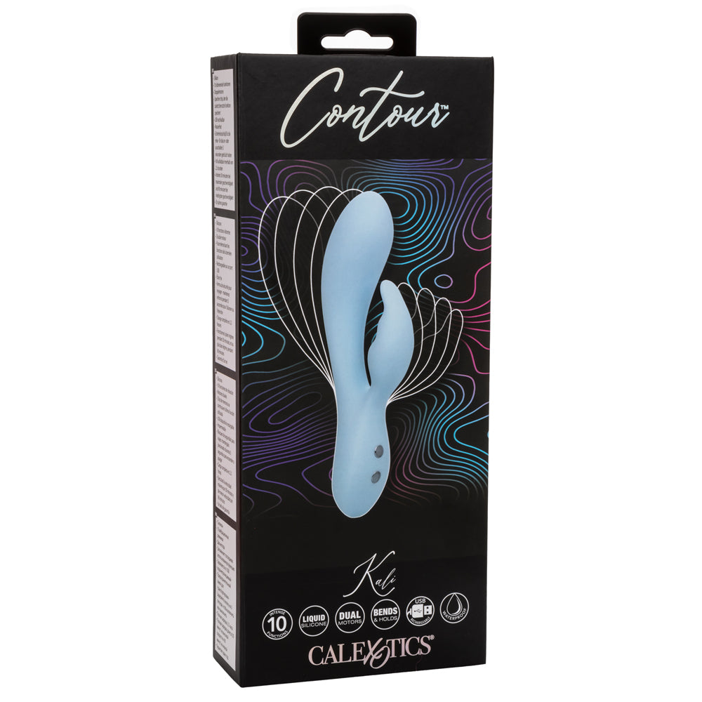 Premium Contour Kali Liquid Silicone Rabbit Vibrator - Dual Stimulation for Women, G-Spot & Clitoral Pleasure - Waterproof, Rechargeable Adult Toy for Couples & Solo Play