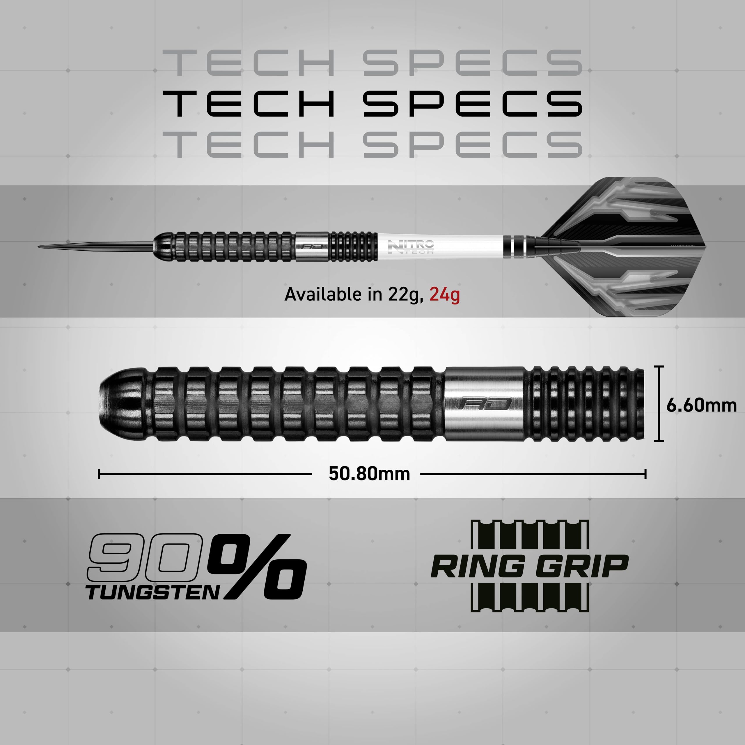 Red Dragon Carnage 1 & 2 - 90% Tungsten Steel Darts Set with Flights, Shafts, Wallet & Checkout Card | Professional Darts for Tournaments & Home Practice