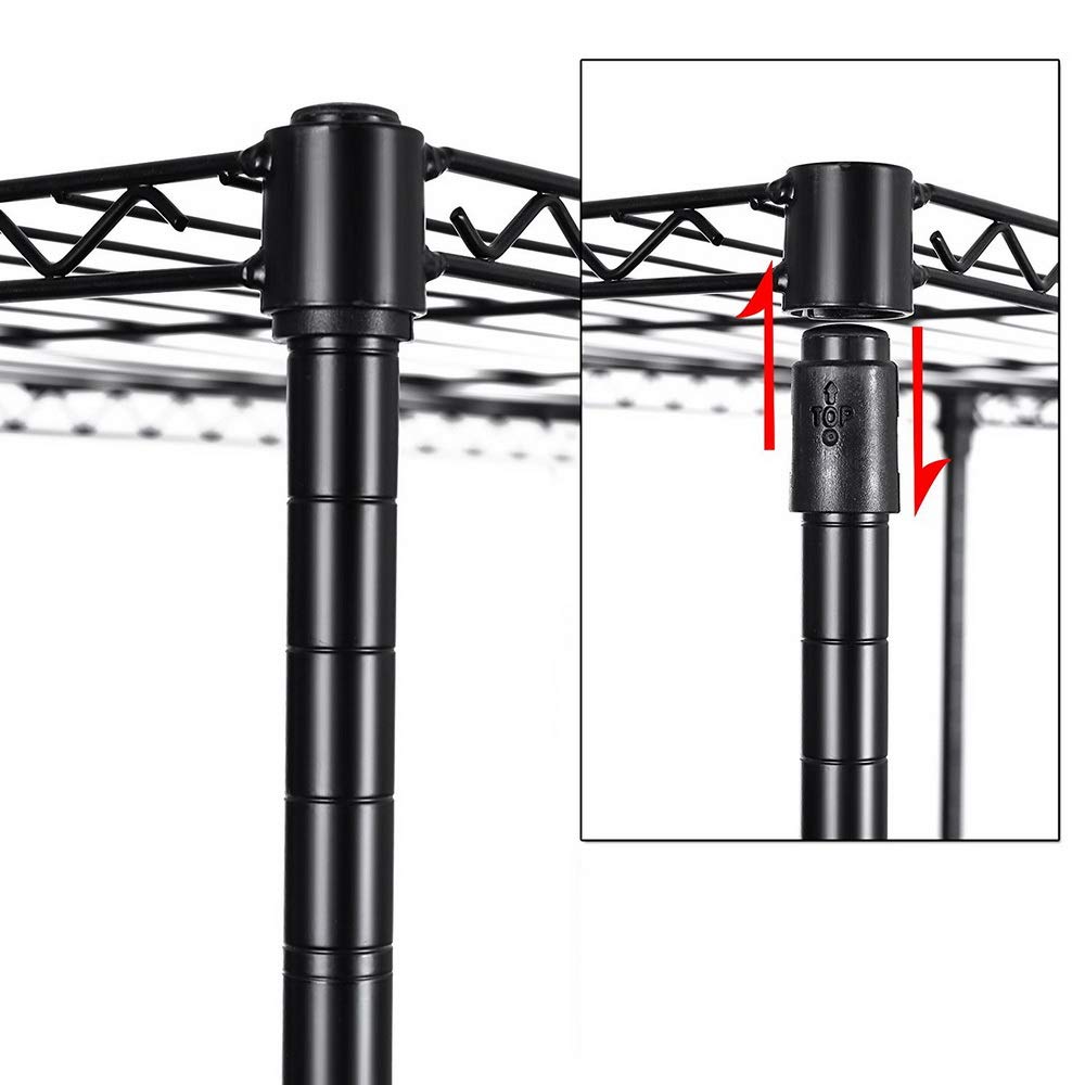 2 Heavy Duty Commercial Grade Rolling Garment Racks with Lockable Wheels, Swivel Hooks & Mesh Shelf - Black | Space-Saving Closet Organizer for Retail Stores, Boutiques & Home Wardrobes