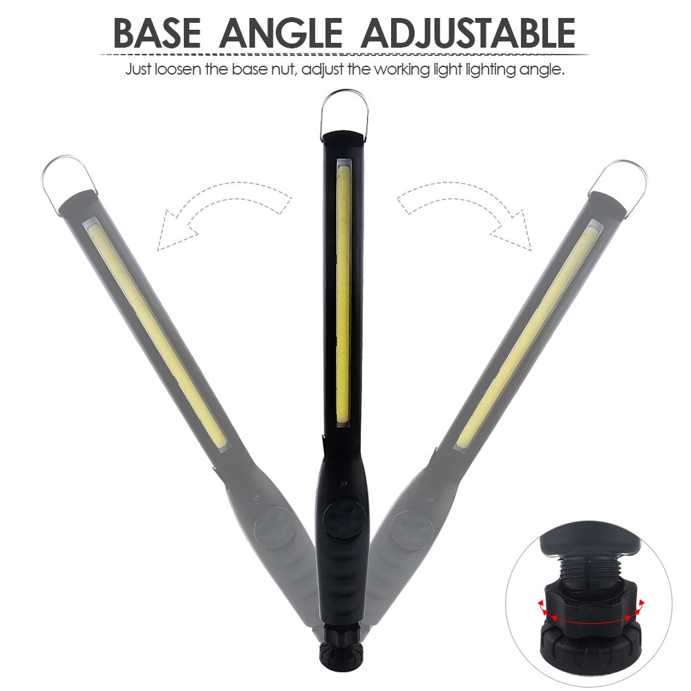 MODOAO Rechargeable COB LED Work Light 700 Lumens - Magnetic Flashlight with USB Cable - Bright Inspection Light for Mechanics, Car Repair, Outdoor Camping & Home Emergency - Durable LED Slim Light for Garage, Workshop & DIY Projects