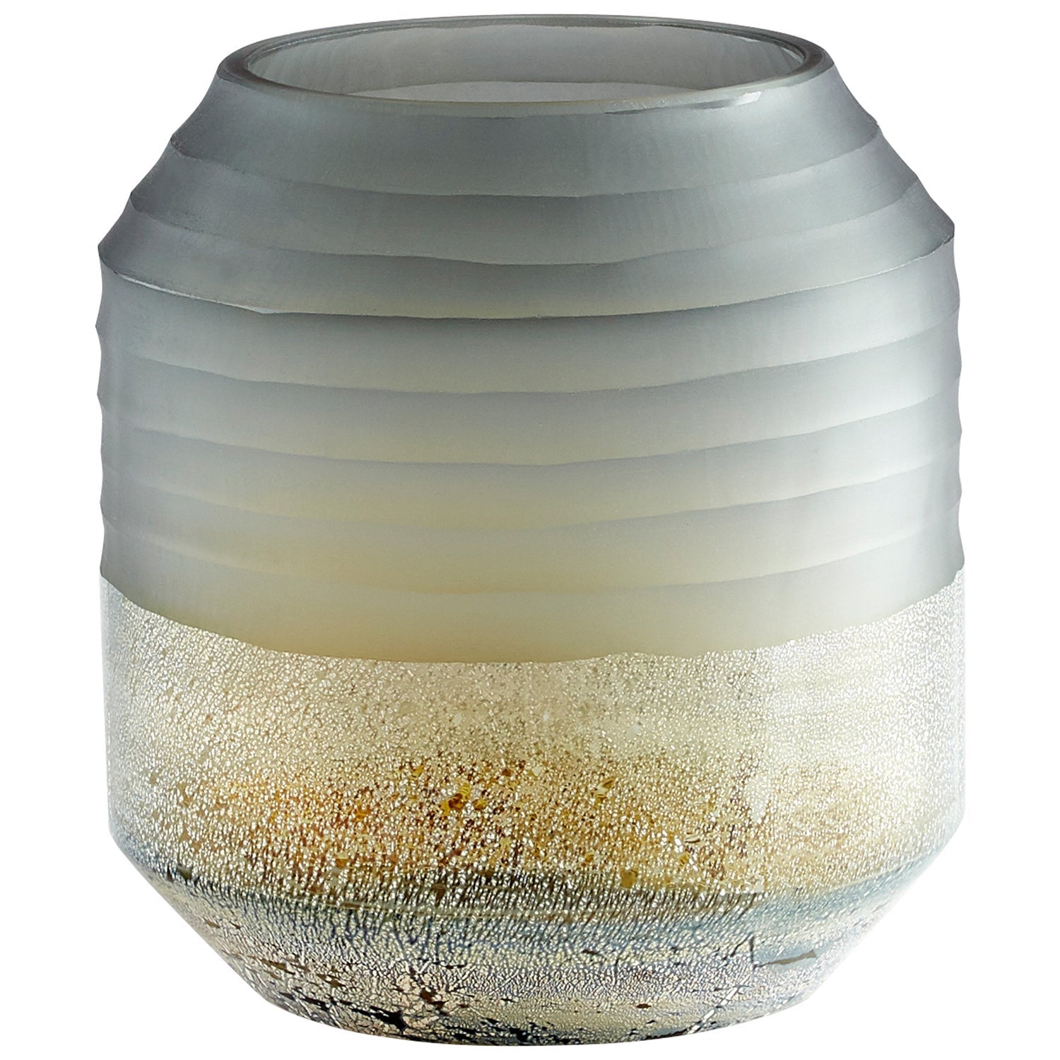 Cyan Design 11102 Alchemy Vase - Grey & Gilded Silver Small Decorative Vase for Home Decor, Wedding Centerpiece, Tabletop Display