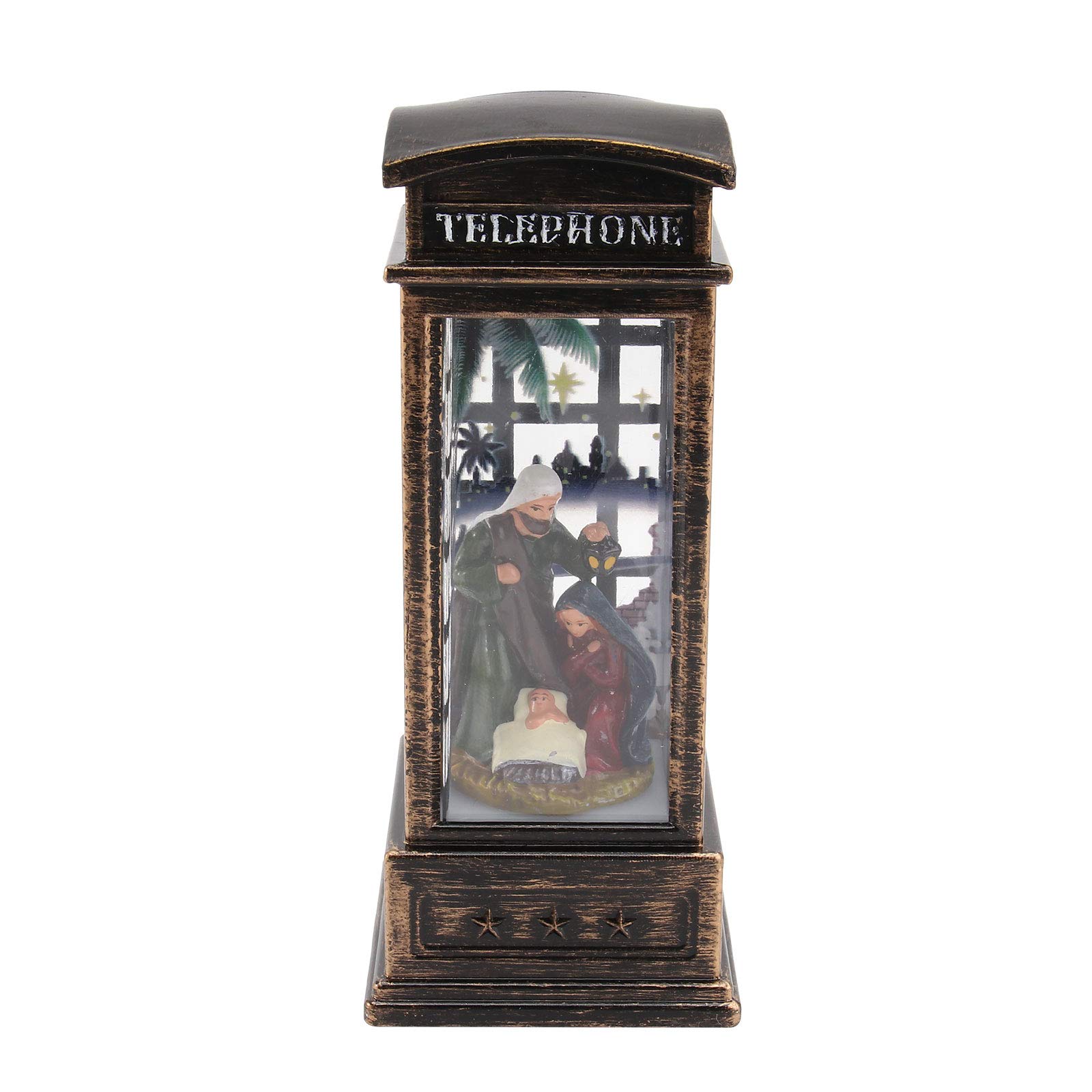 ABOOFAN Christmas Telephone Booth Night Light - LED Home Decor Lamp for Holiday Party, Bedroom, Nursery & Gift - Warm White USB Plug-in Nightlight for Festive Decorations