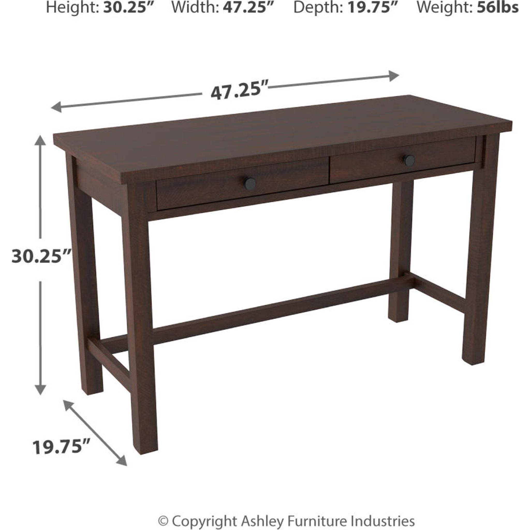 Camiburg Warm Brown Wooden Desk - Modern Home Office Desk for Study & Work - Perfect for Small Spaces & Remote Work